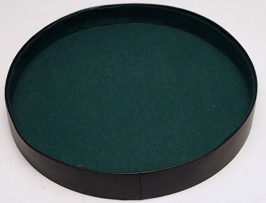 Hotsports Dobbelpiste rond zwart vinyl met groen vilt 26cm.