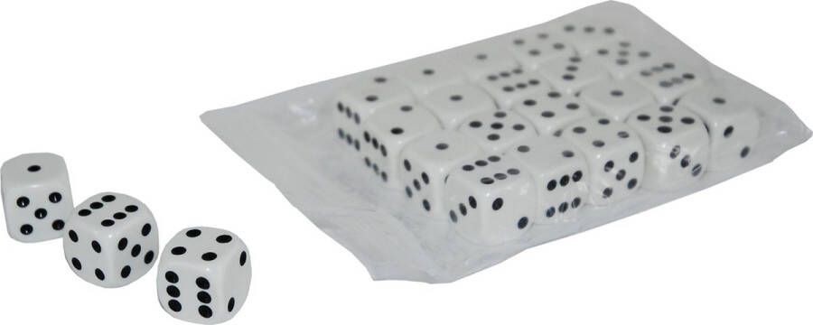 HOT Games Dobbelsteen 16 mm. WIT VE 20