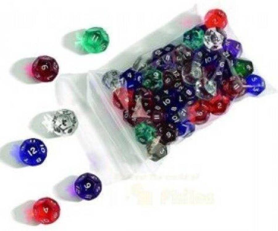 HOT Games Dobbelsteen acryl 12 kant in 6 kleuren Per 10