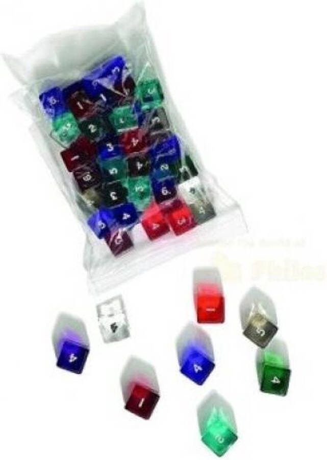 HOT Games Dobbelsteen acryl 6 Kantig D6 cijfers Per 12