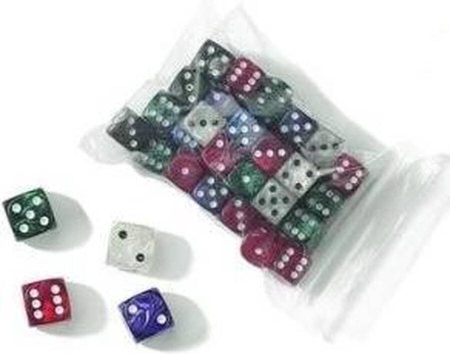 HOT Games Dobbelstenen 12 stuks kunststof marmer 16mm