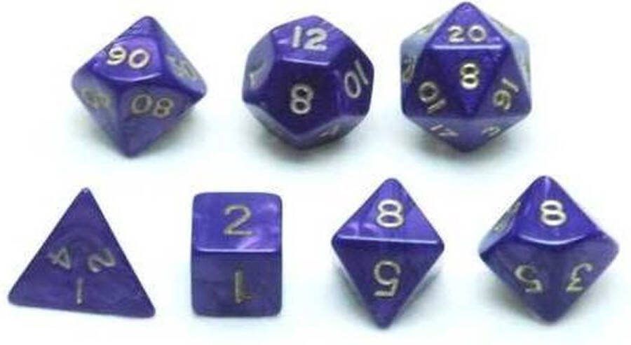 HOT Games Dobbelstenen Set paars marmer parelmoer 7 st. :
