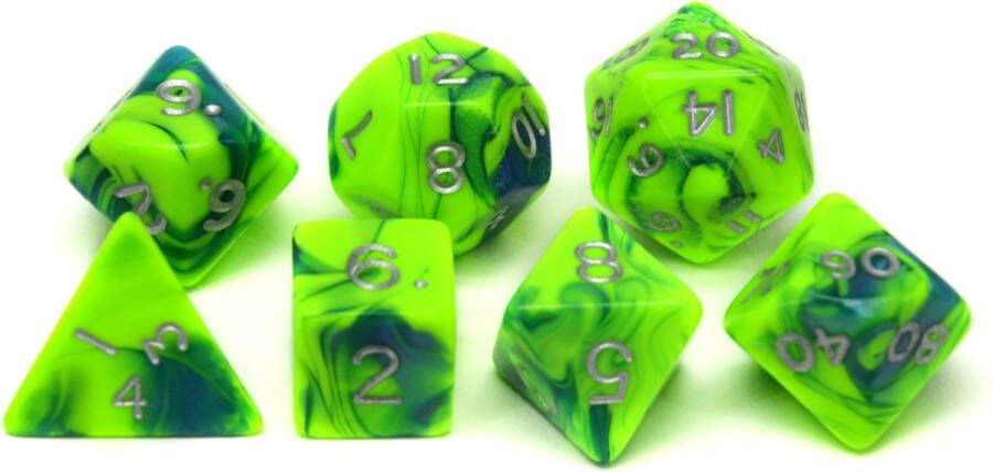 HOT Games Toxic Groen Blauw Dobbelsteen Set (7 stuks)