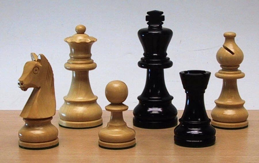 HOT Games Schaakstukken Staunton palmhout zwart 93 mm L V. Maat 6
