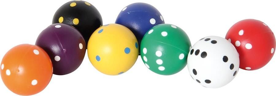 HOT Sports + Toys Dobbelsteen Rond 22 mm 8 kleuren ass