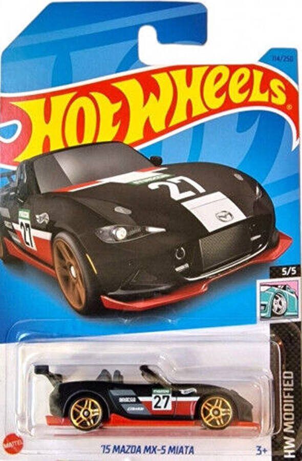 Hot Wheels 15 MAZDA MX-5 MIATA 114 250 BLACK 1:64 HW MODIFIED 5 5