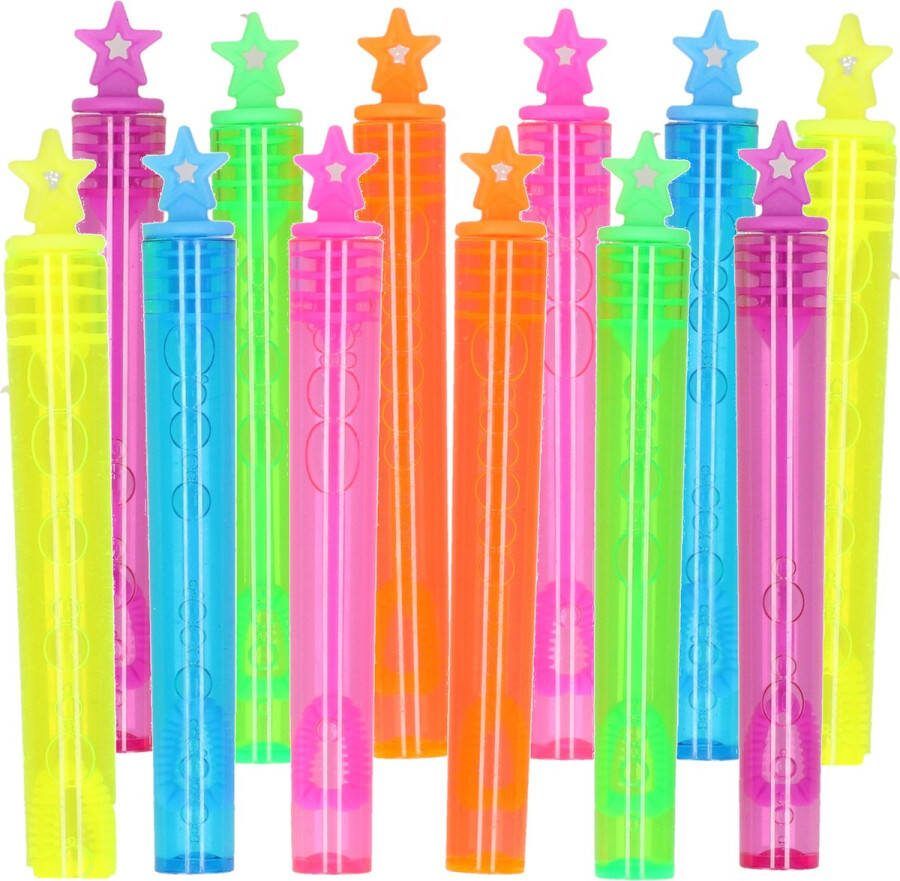 Hot Wheels 24x Bellenblaas buisjes neon kleuren met ster dop 4 ml voor kinderen Uitdeelspeelgoed Grabbelton speelgoed