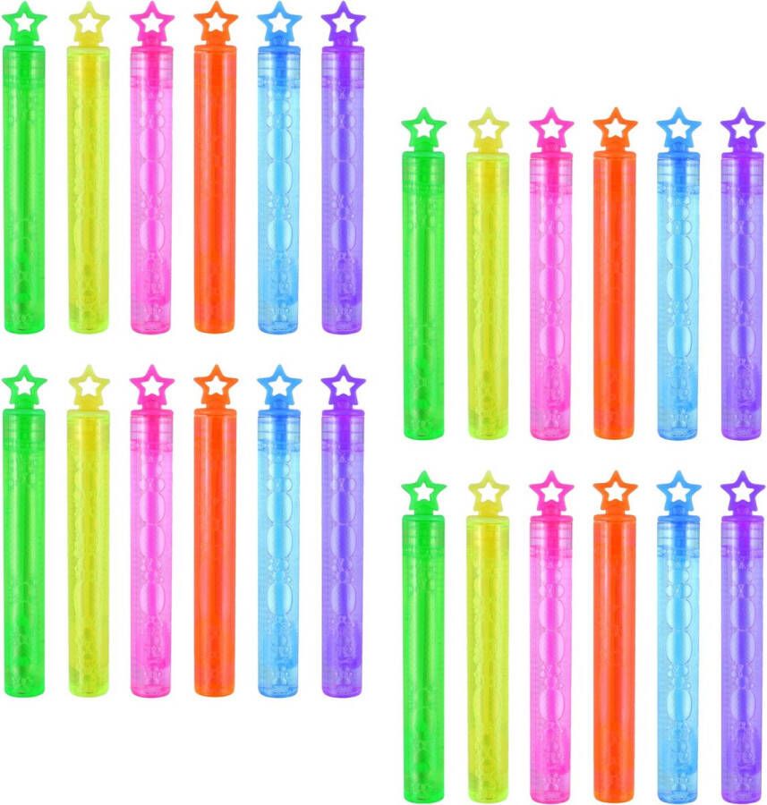 Hot Wheels 24x Bellenblaas buisjes neon kleuren met ster dop 4 ml voor kinderen Uitdeelspeelgoed Grabbelton speelgoed