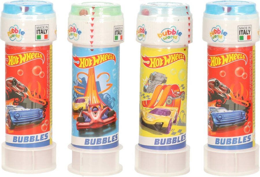 Hot Wheels 24x race autos bellenblaas flesjes met spelletje 60 ml voor kinderen Uitdeelspeelgoed Grabbelton speelgoed