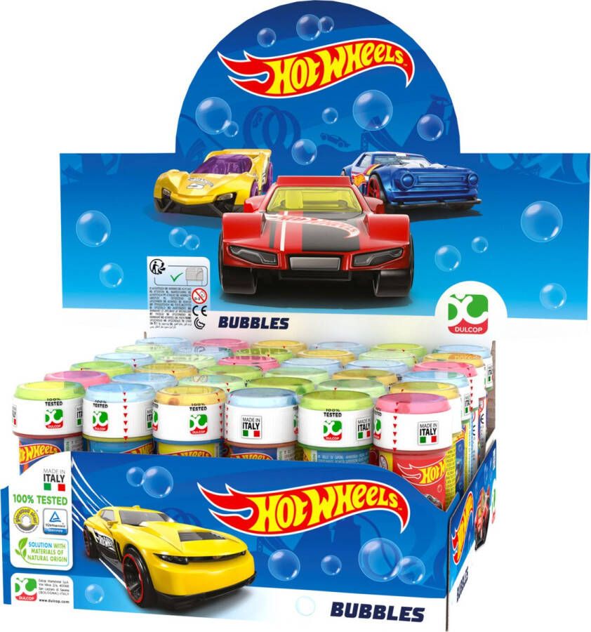 Hot Wheels 24x race autos bellenblaas flesjes met spelletje 60 ml voor kinderen Uitdeelspeelgoed Grabbelton speelgoed