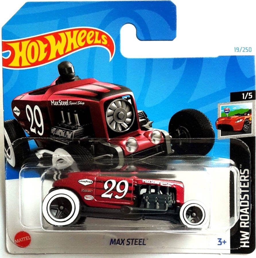 Hot Wheels 29 MAX STEEL RED 19 250 (1:64) HW ROADSTERS 1 5