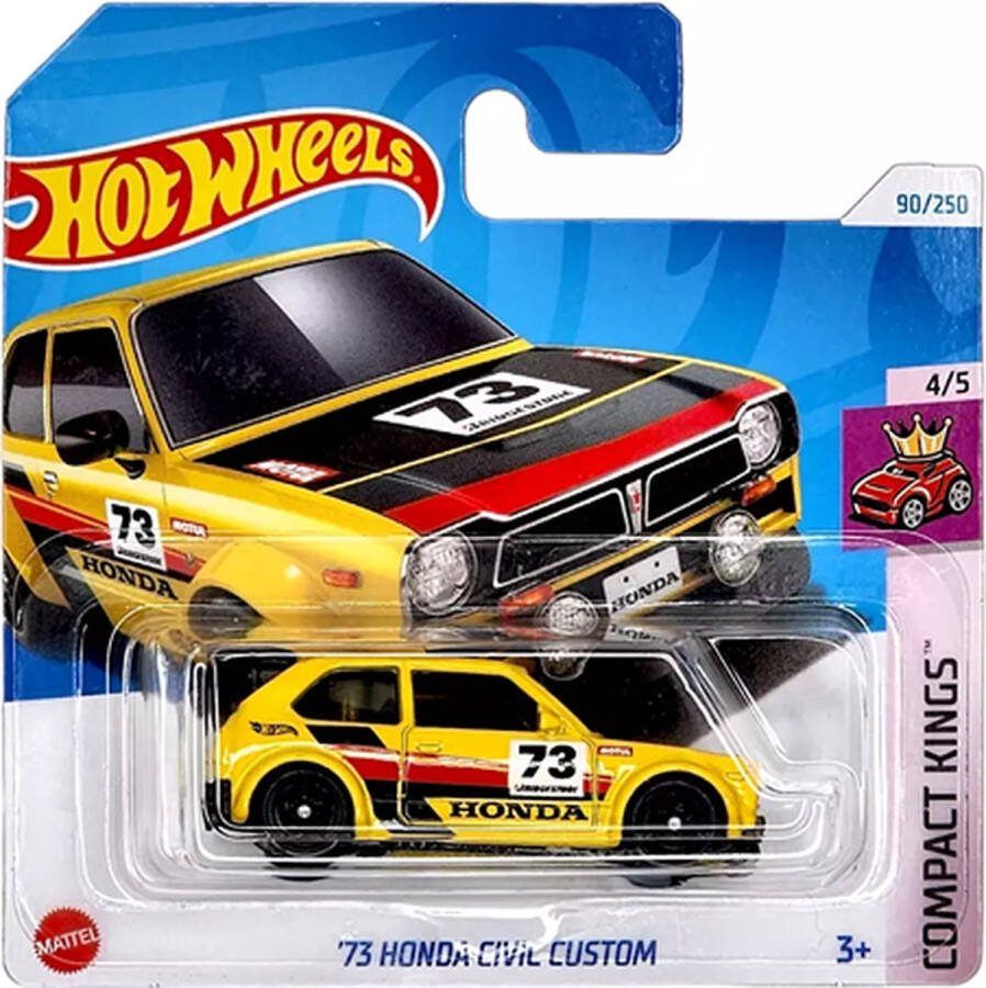 Hot Wheels '73 HONDA CIVC CUSTOM YELLOW 90 250 1:64 HW COMPACT KINGS 4 5