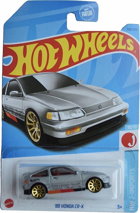 Hot Wheels '88 HONDA CR-X MAT SILBER 148 250 1:64 HW J-IMPORTS 10 10