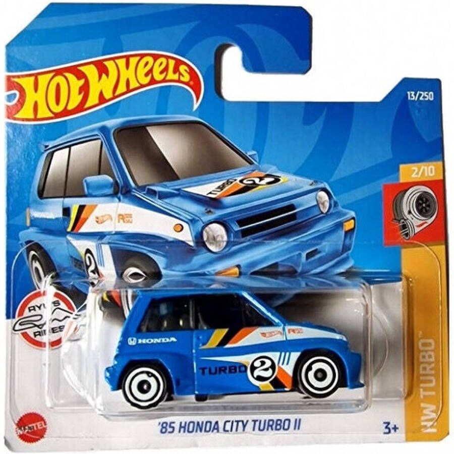 Hot Wheels Auto '85 Honda City Turbo 2 Jongens 7 Cm Staal Blauw