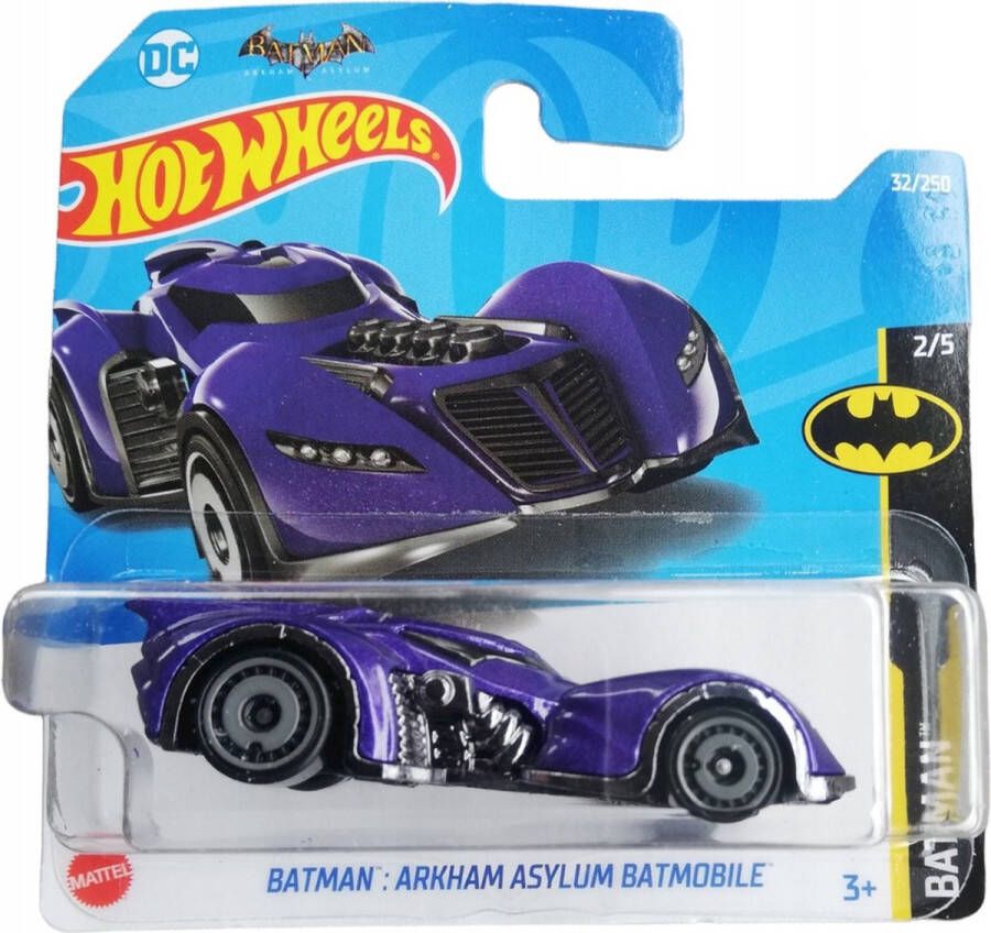 Hot Wheels Batman Arkham Asylum Batmobile Paars Schaal 1:64