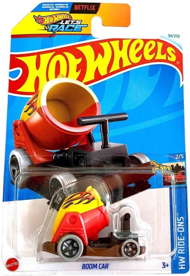 Hot Wheels BOOM CAR RED YELLOW 94 250 (1:64) HW RIDE ONS 2 5
