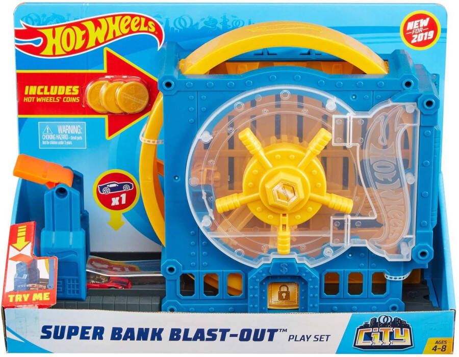 Hot Wheels Lanceerbaan Super Bank Blast-out Blauw geel