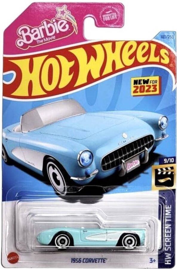 Hot Wheels CORVETTE 1956 183 250 1:64 SCREEN TIME 9 10 (TURQOISE WHITE)