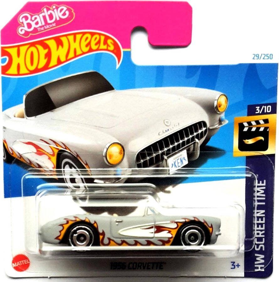 Hot Wheels CORVETTE 1956 BARBIE FLAME GREY 29 250 1:64 SCREEN TIME 3 10