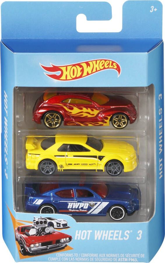 Hot Wheels Cadeauset met 3 Auto's Speelgoedvoertuig