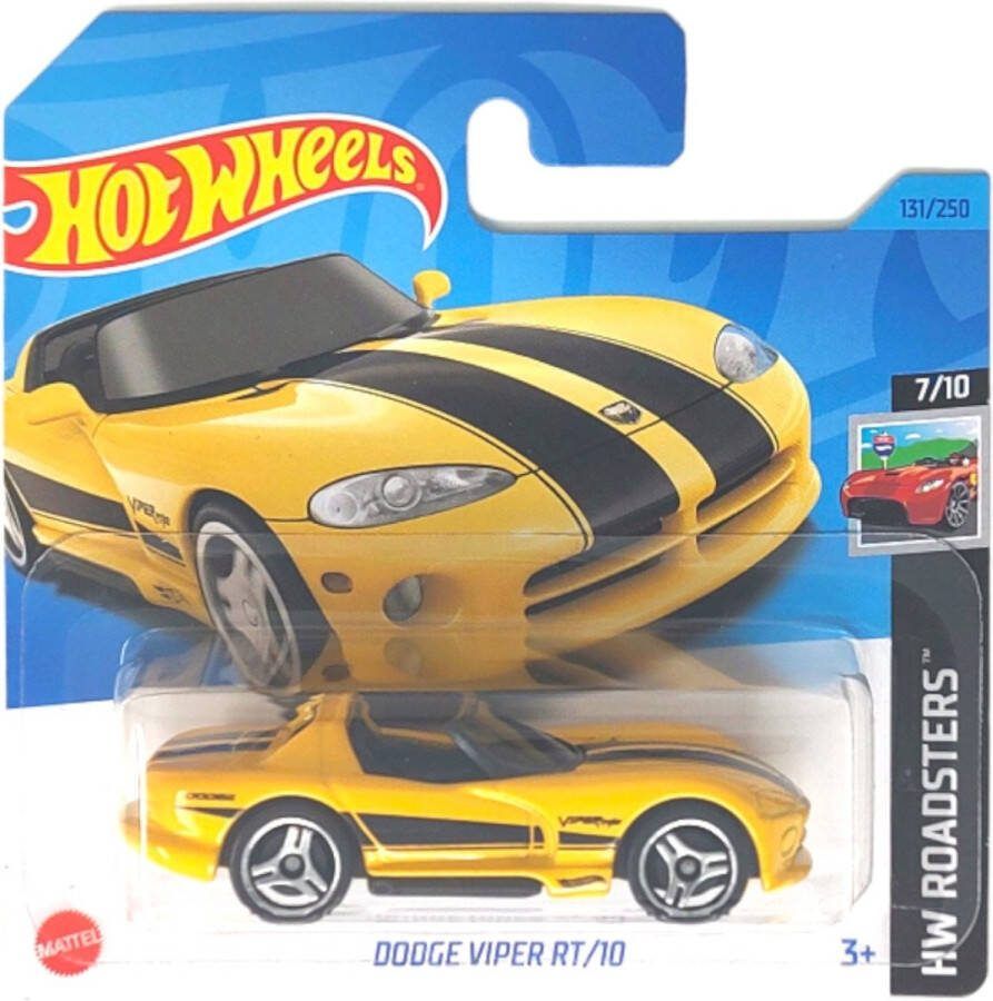 Hot Wheels Dodge Viper RT 10 Geel 7 cm Schaal 1:64 Voertuig