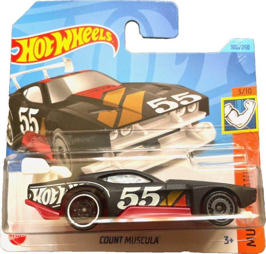 Hot Wheels HOT WHEEL COUNT MUSCULA 55 BLACK RED 100 250 HW MUSCLE MANIA 3 10 1:64