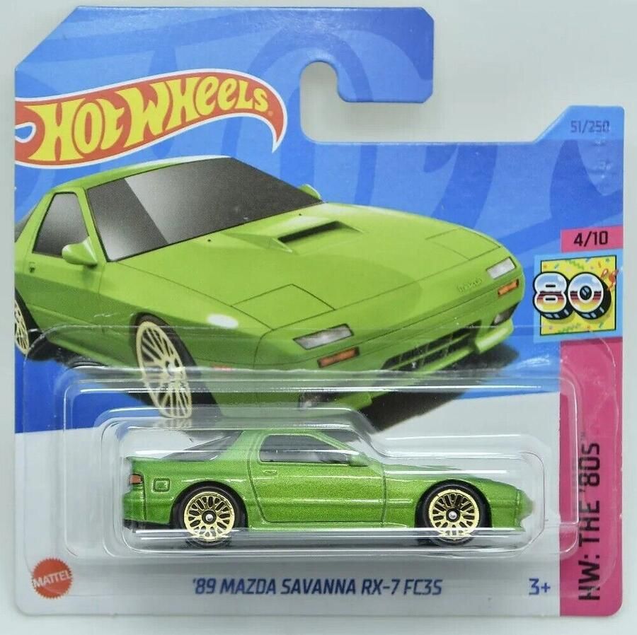 Hot Wheels 1989 SAVANNA RX -7 FC35 GREEN 51 250 1:64 HW THE '80s 4 10
