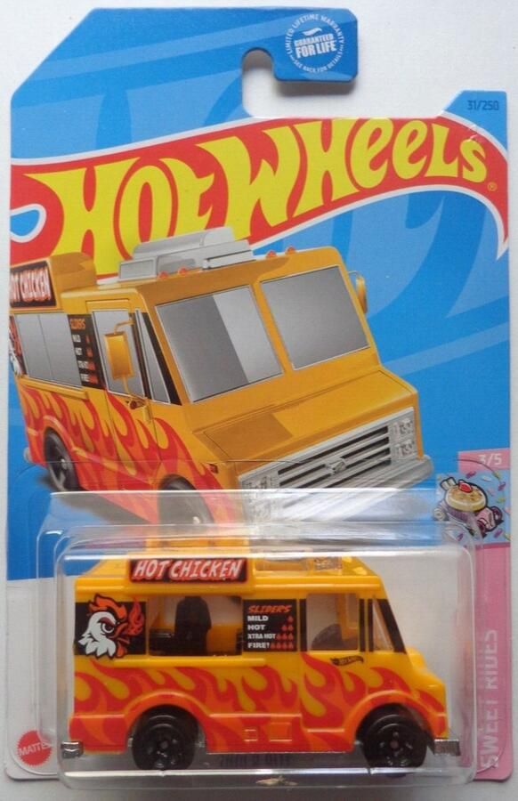 Hot Wheels BUS HOT CHICKEN QUICK BITE 31 250 YELLOW (1:64) SWEET RIDES 3 5