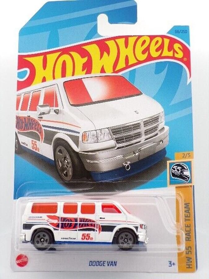 Hot Wheels DODGE VAN 55th 66 250 WHITE (1:64) HW 55 RACE TEAM 2 5