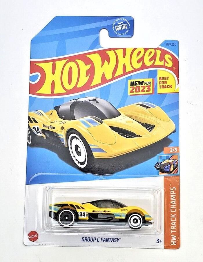 Hot Wheels GROUP C FANTASY BLACK YELLOW 89 250 1:64 HW TRACK CHAMPS 3 5