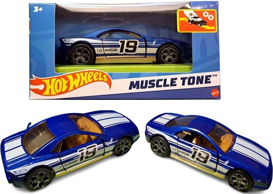 Hot Wheels Muscle Tone pull back voertuig Schaal 1:43 8 cm groot Kunststof Spaar ze allemaal