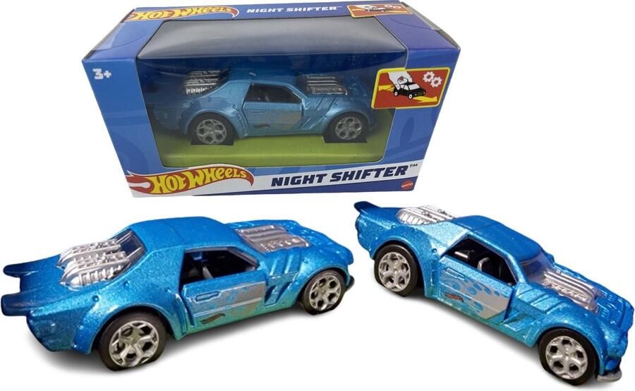 Hot Wheels Night Shifter pull back voertuig Schaal 1:43 8 cm groot Kunststof Spaar ze allemaal