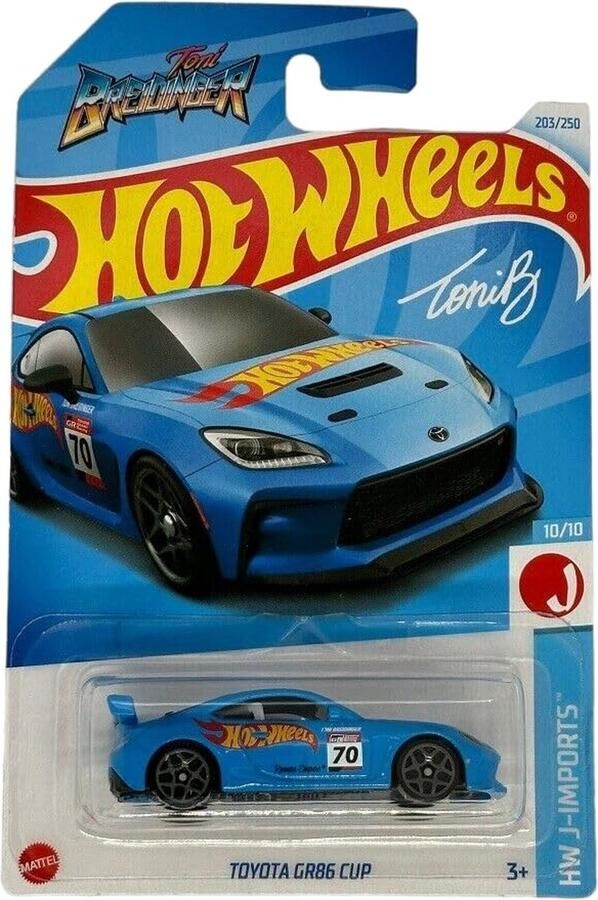 Hot Wheels TOYOTA GR86 CUP 70 TONI-BREIDINGER BLUE 203 250 1:64 HW J-IMPORTS 10 10