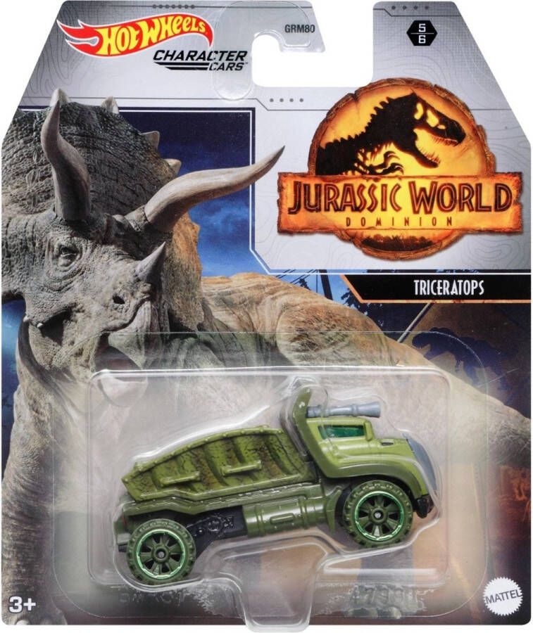 Hot Wheels Jurassic World Triceratops 7 cm Schaal 1:64 Speelgoedvoertuig
