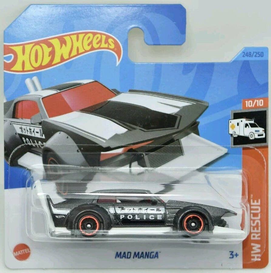 Hot Wheels MAD MANGA POLICE 248 250 GREY WHITE 1:64 HW RESCUE 10 10