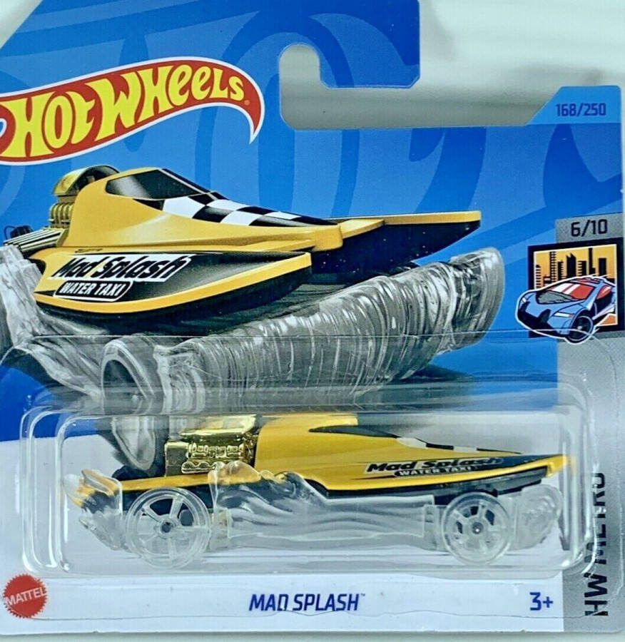 Hot Wheels MAD SPLASH YELLOW 168 250 1:64 HW METRO 6 10