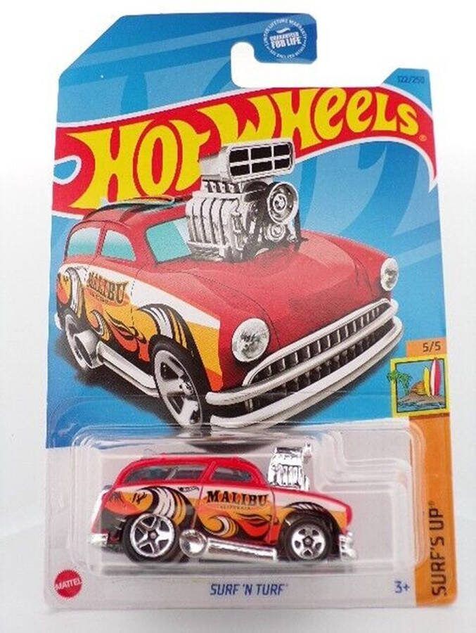 Hot Wheels MALIBU SURF'N TURF RED 122 250 1:64 SURF'S UP 5 5