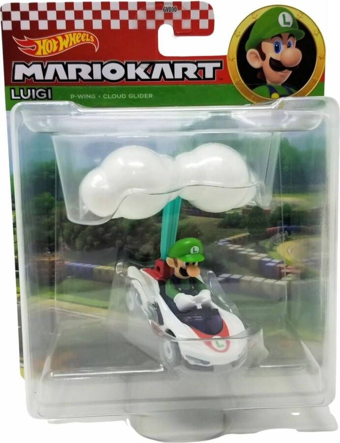 Hot Wheels Mario Kart Luigi 7 cm groot