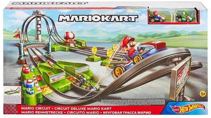 Hot Wheels Mario Kart Mario Circuit Trackset Speelset Racebaan met Super Mario en Yoshi