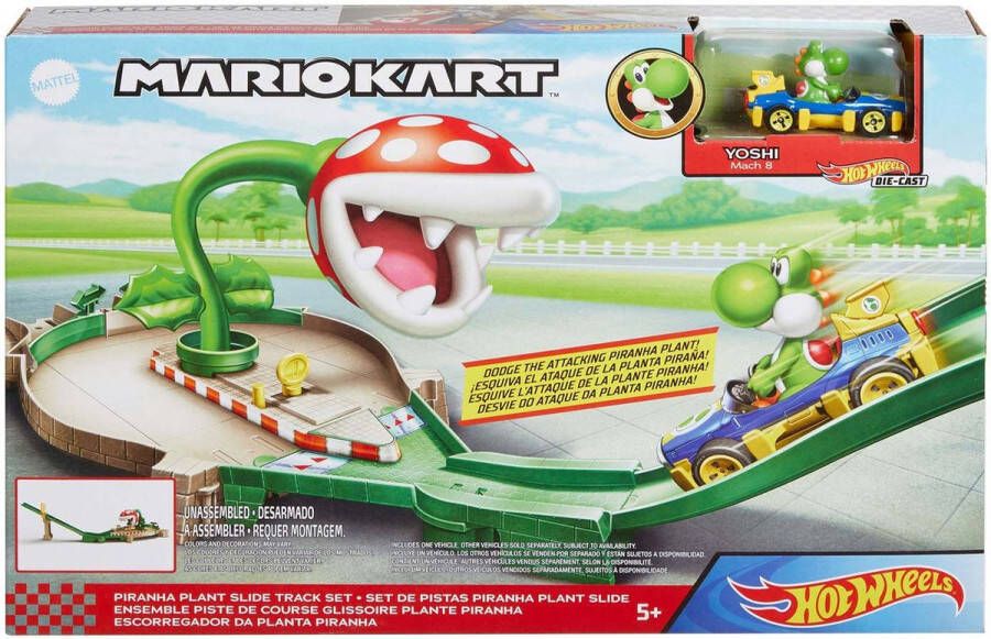 Hot Wheels Mario Kart Nemesis Track Set Piranha Racebaan Inclusief één Luigi-Kart