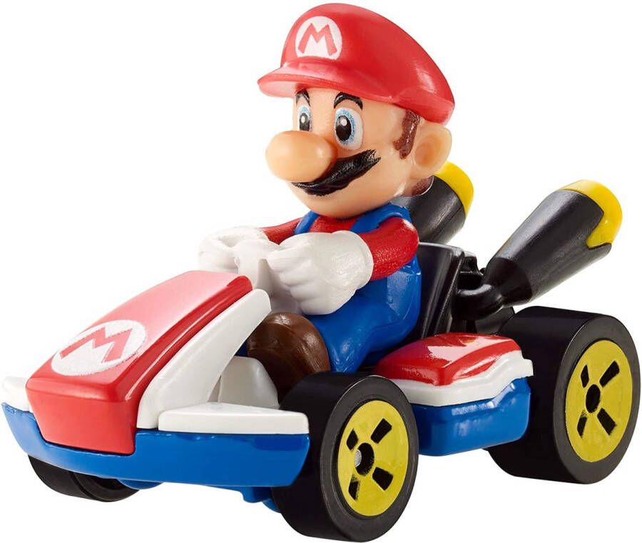 Hot Wheels Raceauto Mario Kart Standard 8 Cm 1:64 Blauw rood