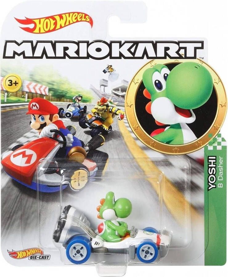 Hot Wheels Racebaanauto Die-cast Mario Kart Yoshi Junior Groen