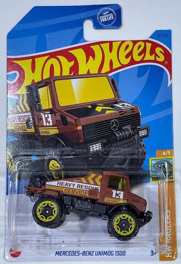 Hot Wheels MERCEDES BENZ UNIMOG 1300 HEAVEY RESCUE SERVICE 61 250 1:64 HW HAULERS