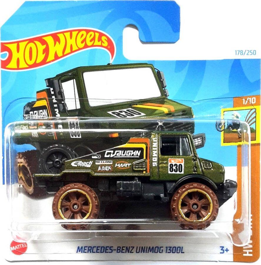 Hot Wheels MERCEDES BENZ UNIMOG 1300L178 250 1:64 GREEN GOLD HW DIRT 1 10