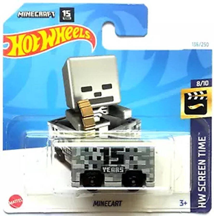 Hot Wheels MINECART GREY 136 250 1:64 HW SCREEN TIME 8 10