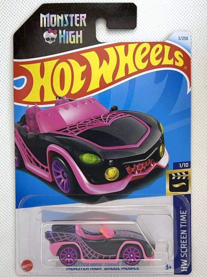 Hot Wheels MONSTER HIGH GHOUL MOBILE 3 250 BLACK PINK 1:64 HW SCREEN TIME 1 10