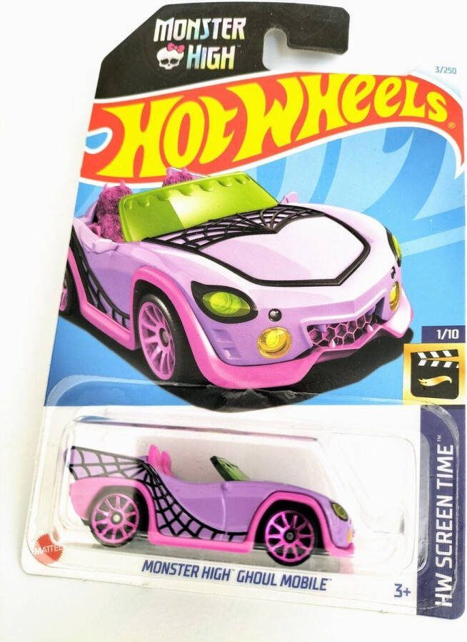 Hot Wheels MONSTER HIGH GHOUL MOBILE PURPER PINK 3 250 1:64 HW SCREEN TIME 1 10