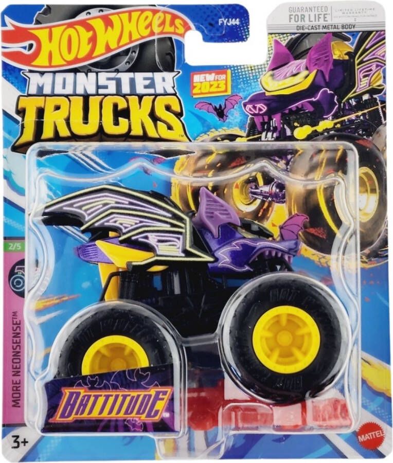 Hot Wheels Monster Jam truck Battitude monstertruck 9 cm schaal 1:64