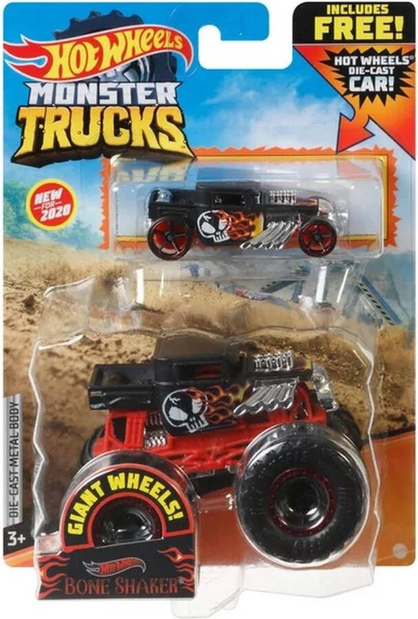 Hot Wheels monster jam truck Bone Shaker monstertruck 9 cm schaal 1:64