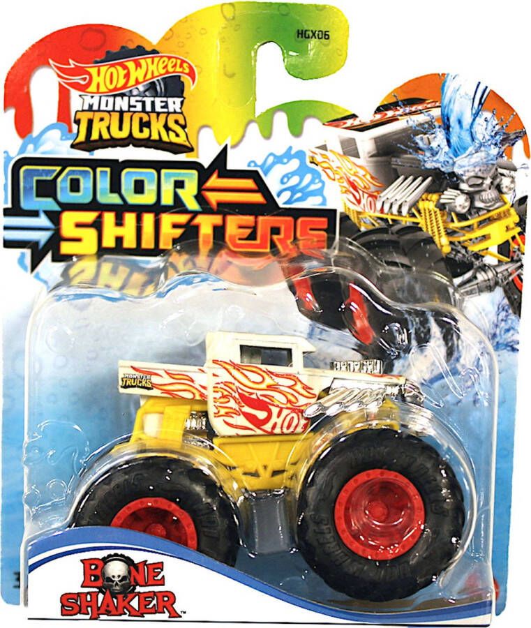 Hot Wheels Monster Jam truck color shifter Bone Shaker- monstertruck 9 cm schaal 1:64